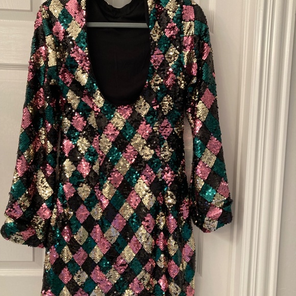2023 Sequin Anthropologie mauve holiday party dress! - Picture 3 of 10